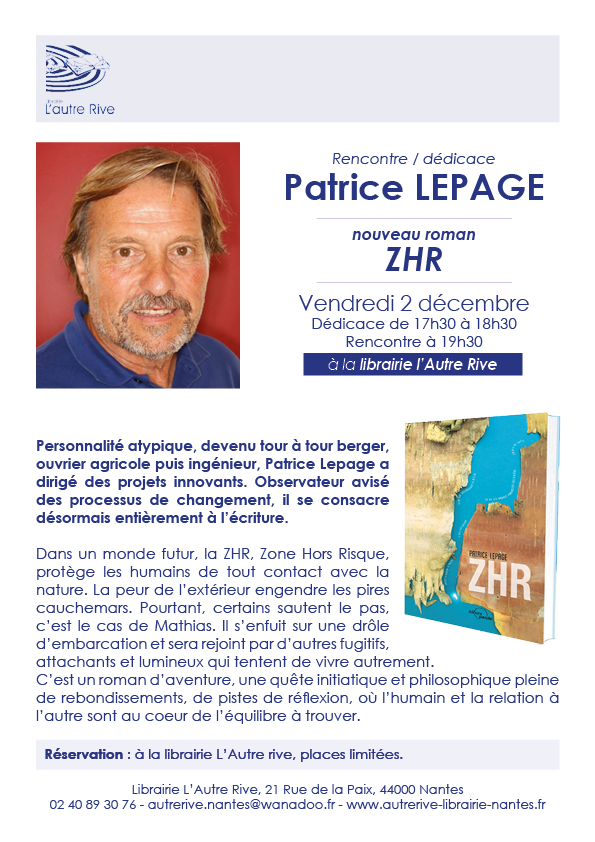 Rencontre avec Patrice Lepage autour de ZHR, son dernier roman
